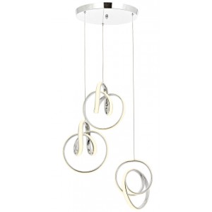 METAL LED and SILICONE GOLD and CHROME PLATED CHANDELIER 40 CM DIAMETER LOAD: 85 CM